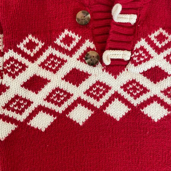Boys Red Cat & Jack Holiday Sweater Sz S (6/7) - Picture 3 of 4